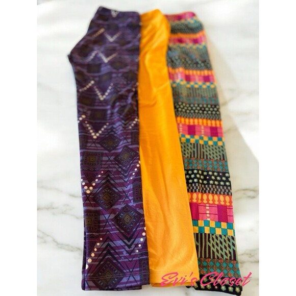 LuLaRoe Leggings Lot of 3 Pair OS (2-12) Floral Multicolor All Seasons Soft - Picture 1 of 5